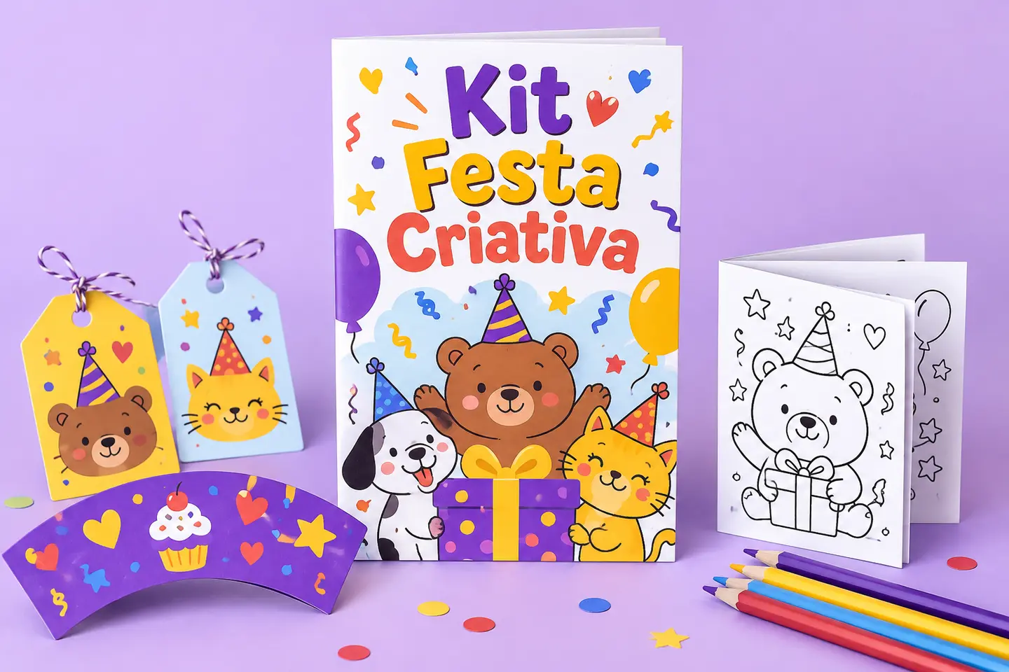 Capa do bônus Kit Festa Criativa com etiquetas e embalagens